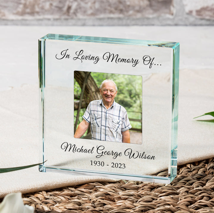 Personalised In Loving Memory Glass Token with Photo