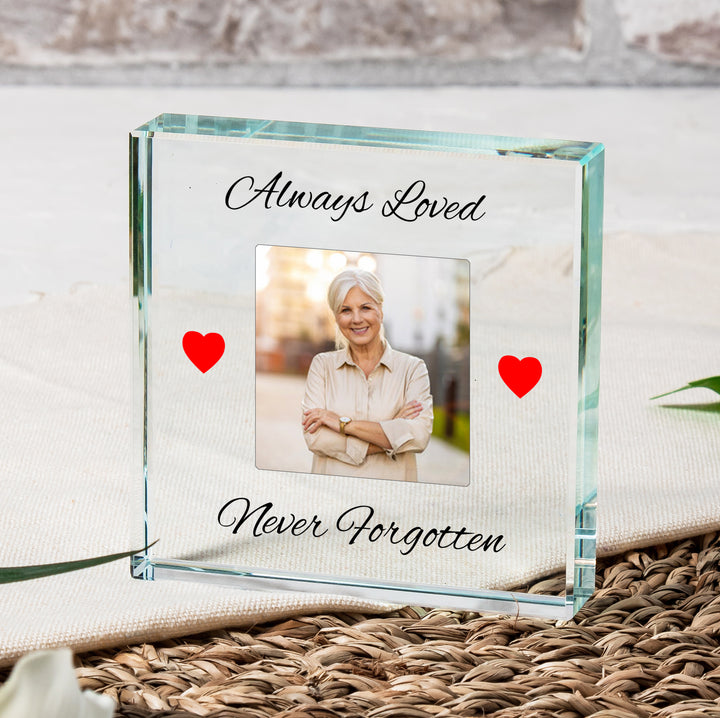 Personalised Always Loved Glass Token with Photo