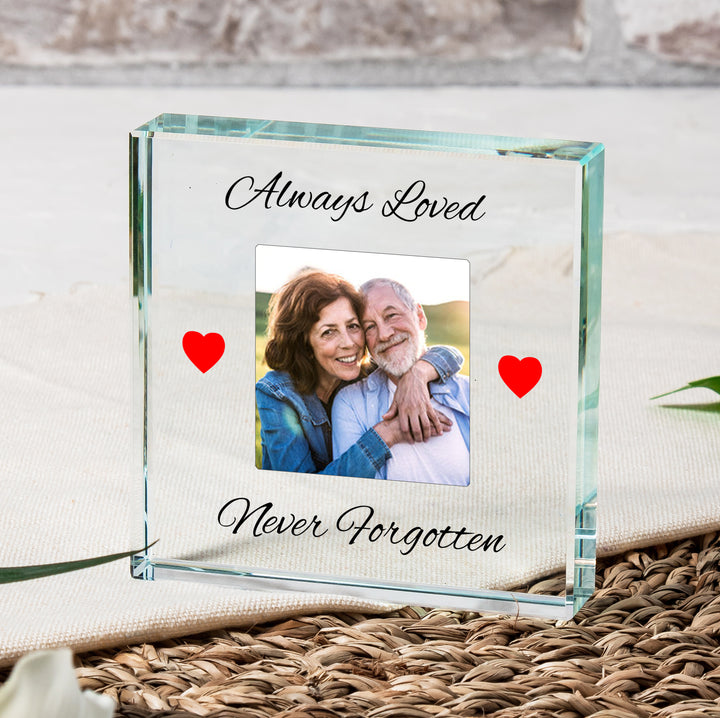 Personalised Always Loved Glass Token with Photo