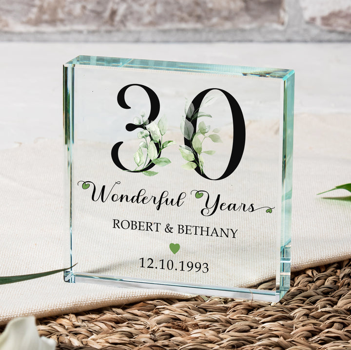 Personalised Anniversary Glass Token with Years