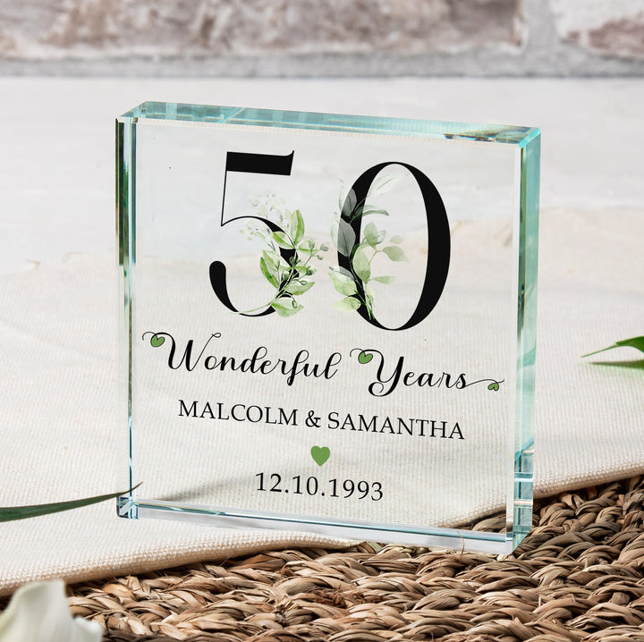 Personalised Anniversary Glass Token with Years
