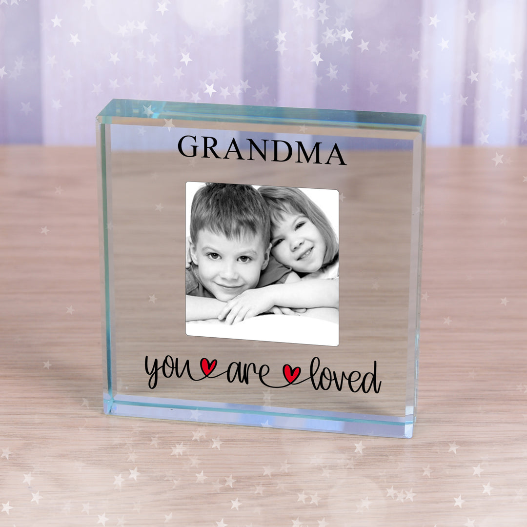Personalised You Are Loved Glass Token with Photo