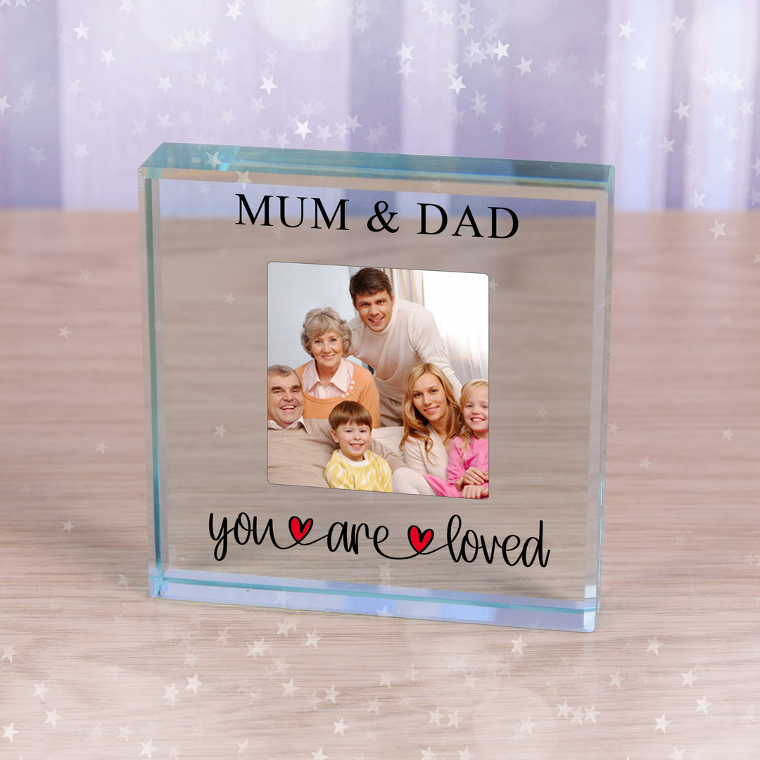Personalised You Are Loved Glass Token with Photo