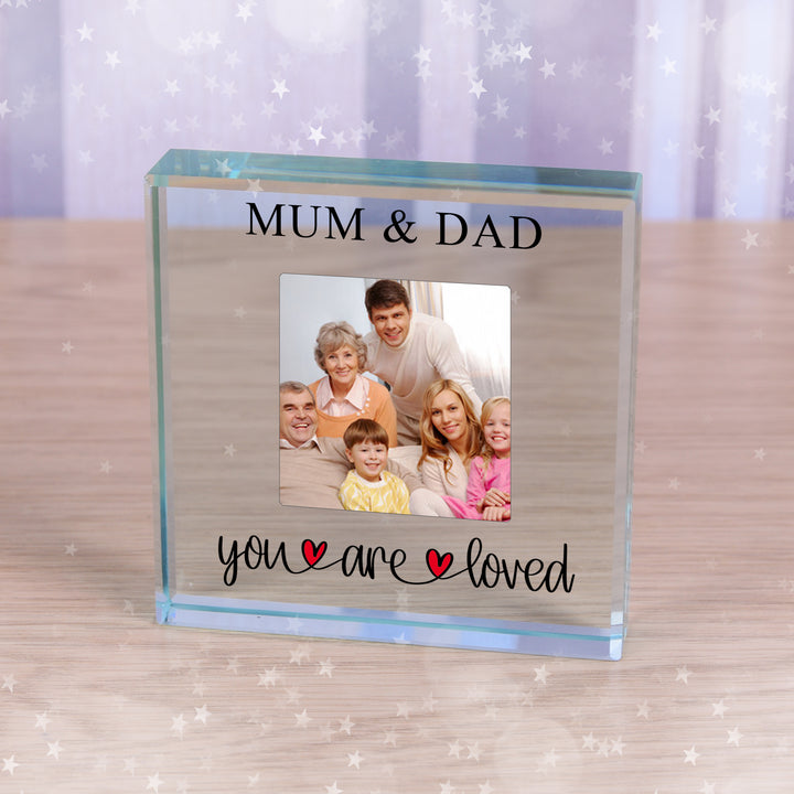 Personalised You Are Loved Glass Token with Photo