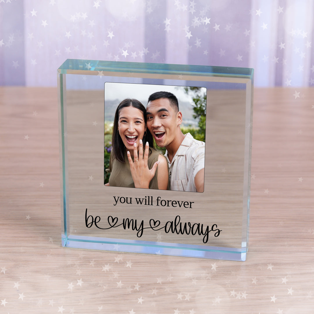 Personalised Be My Always Glass Photo Token