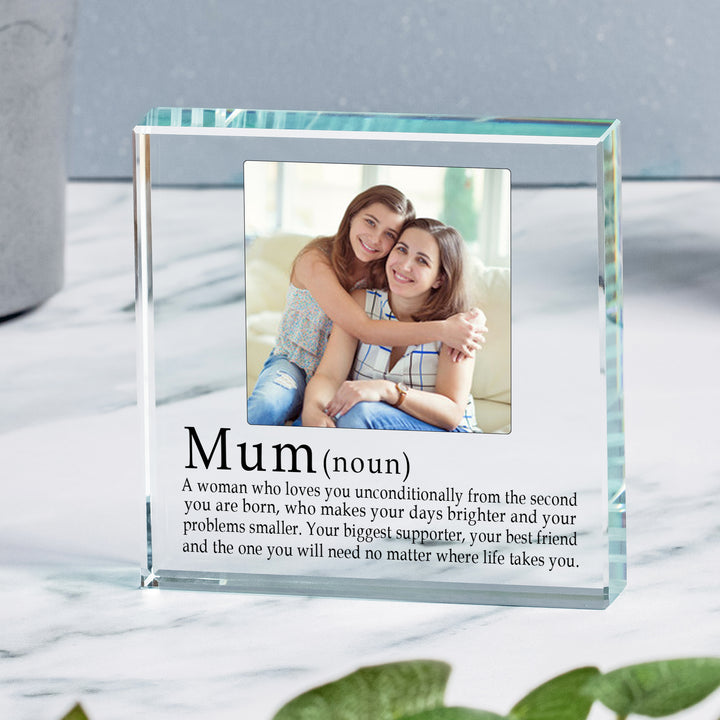 Personalised Mum Definition Glass Token with Photo