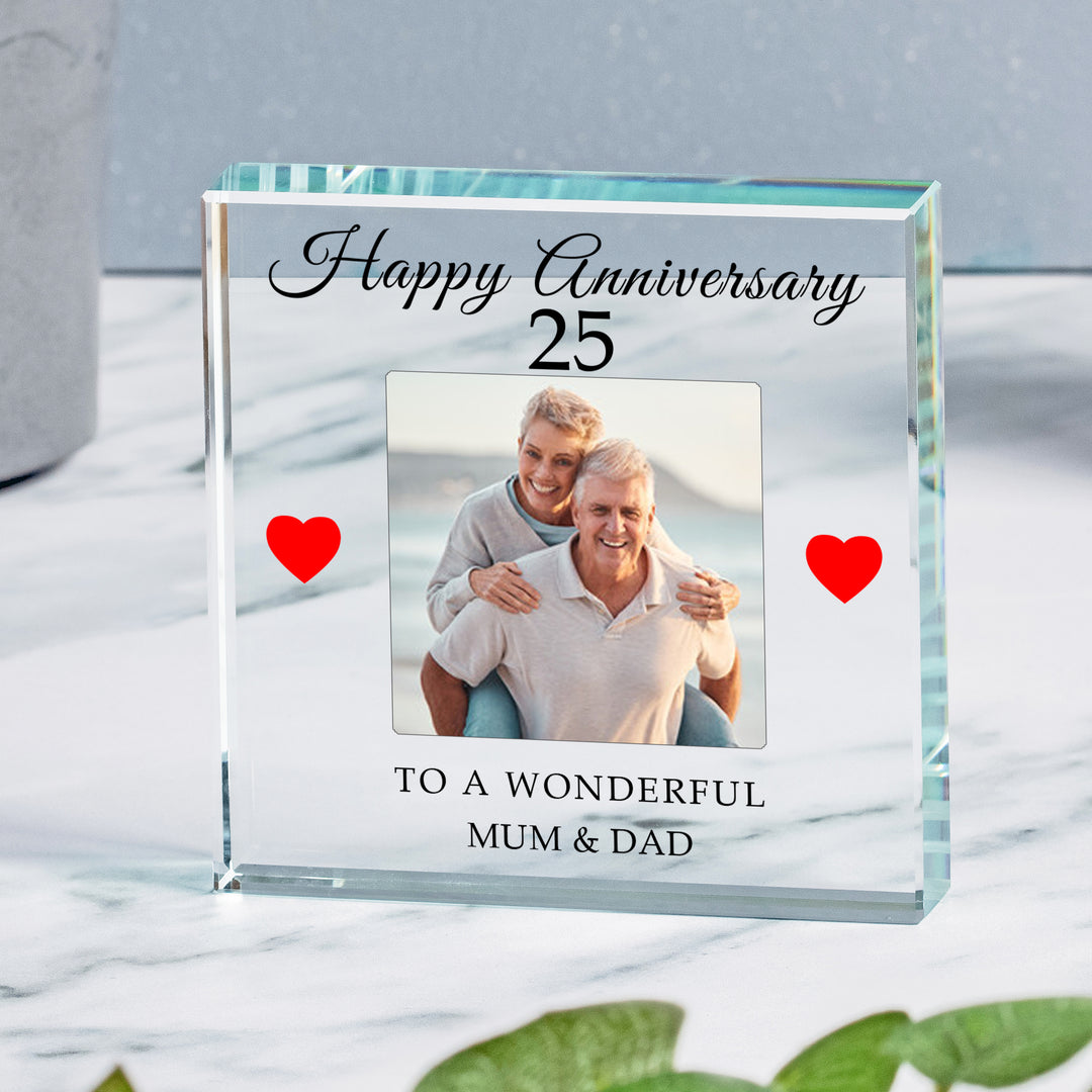 Personalised Anniversary Glass Photo Token
