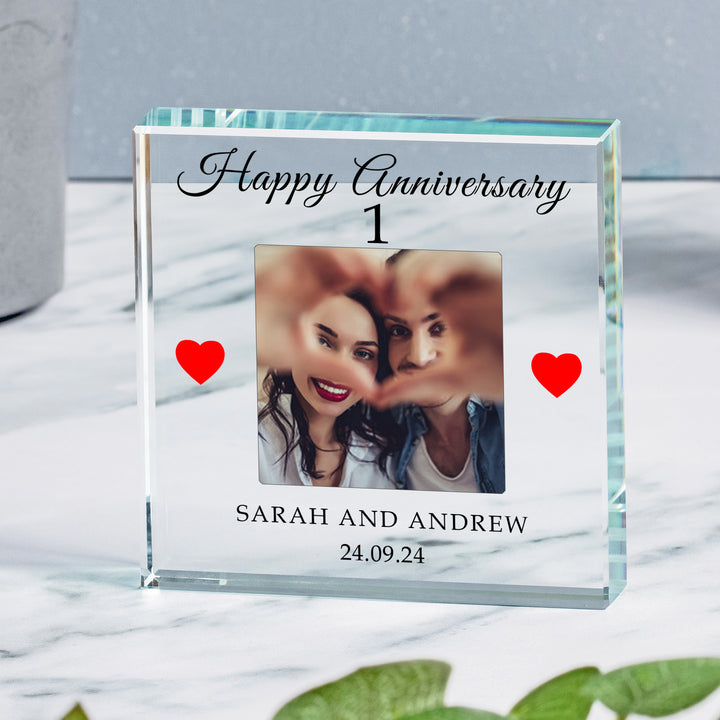 Personalised Anniversary Glass Photo Token