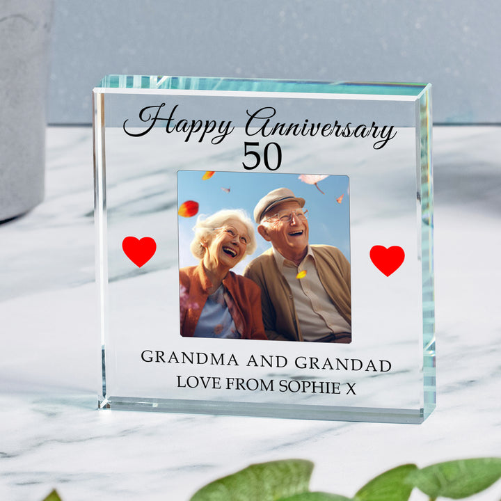 Personalised Anniversary Glass Photo Token