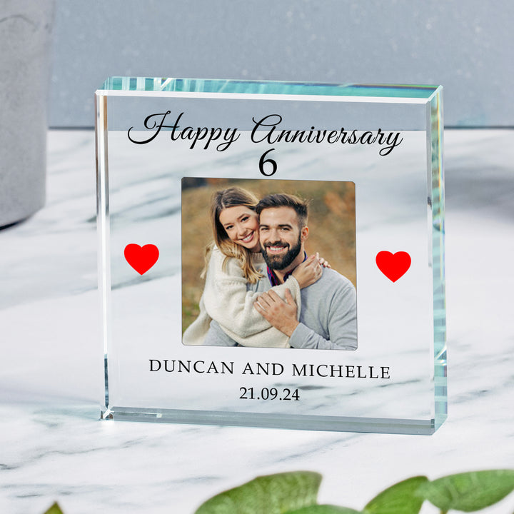 Personalised Anniversary Glass Photo Token