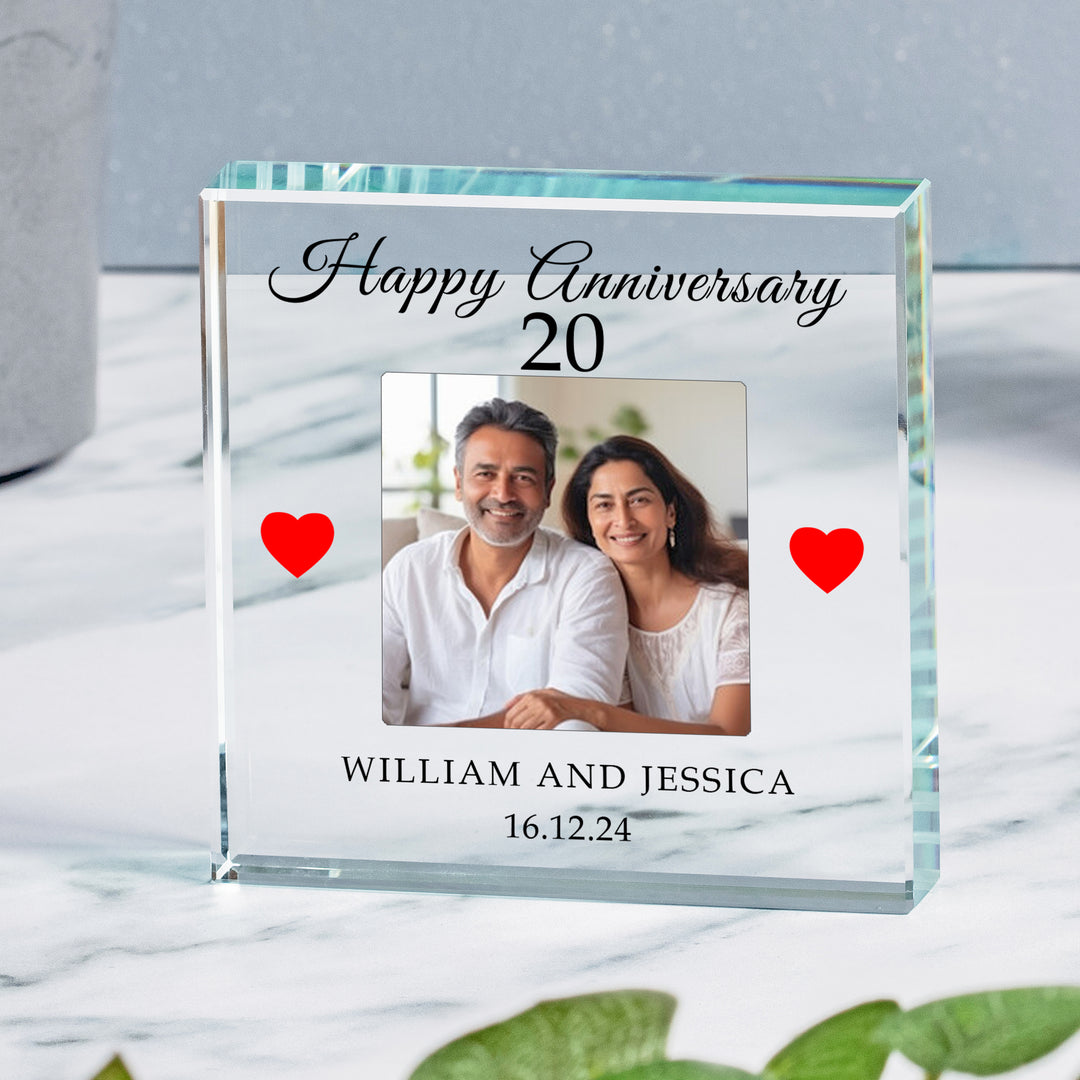 Personalised Anniversary Glass Photo Token