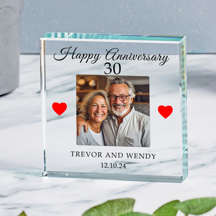 Personalised Anniversary Glass Photo Token