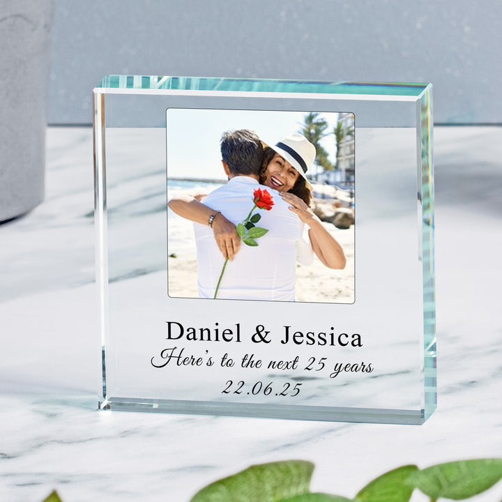 Personalised Glass Photo Token with Message