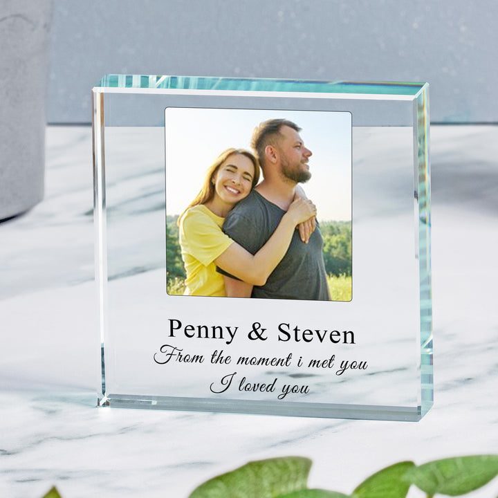 Personalised Glass Photo Token with Message