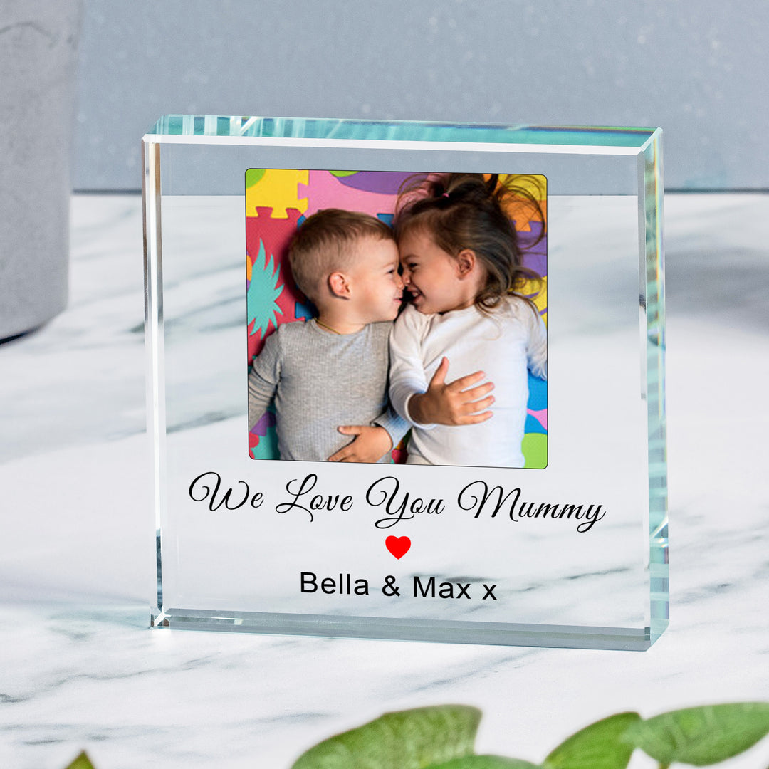 Personalised Glass Photo Token with Message