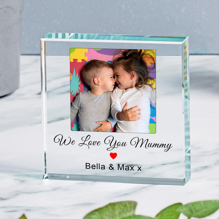 Personalised Glass Photo Token with Message