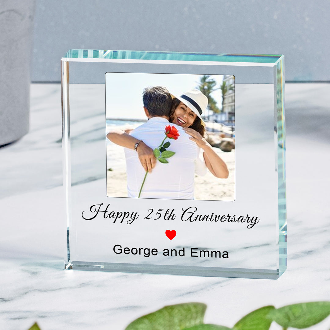 Personalised Glass Photo Token with Message