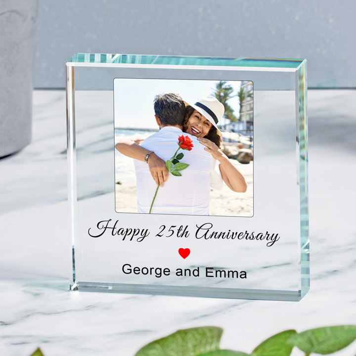 Personalised Glass Photo Token with Message