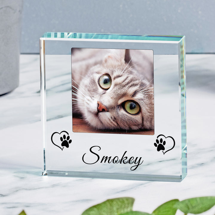 Personalised Pet Photo Glass Token with Name