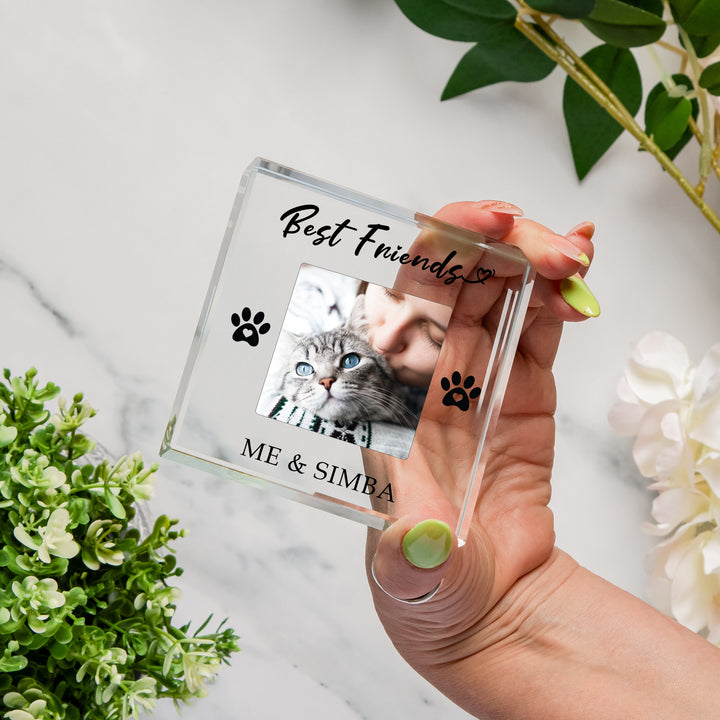 Personalised Pet Best Friends Glass Token with Photo