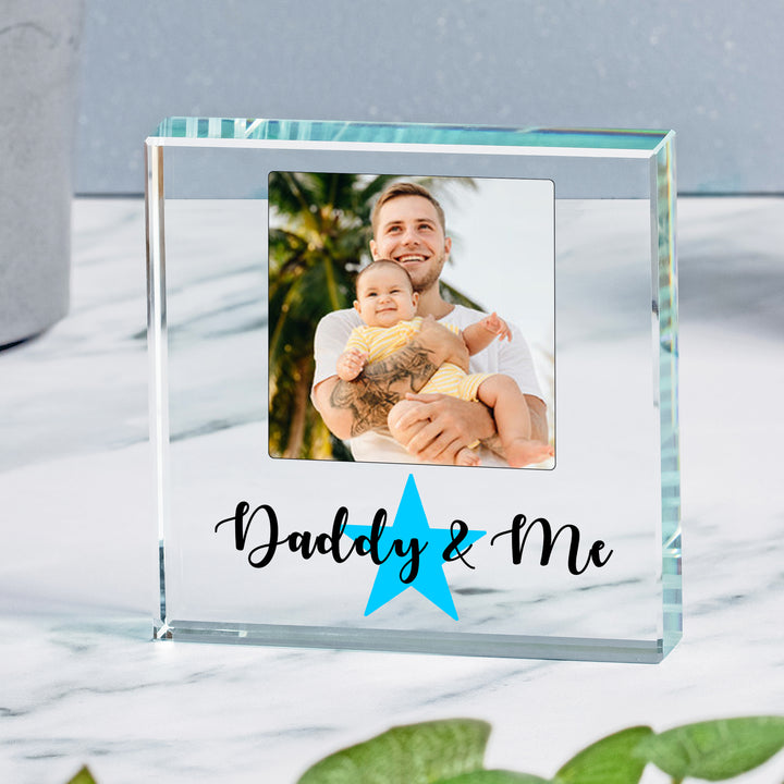 Personalised Daddy &amp; Me Photo Glass Token