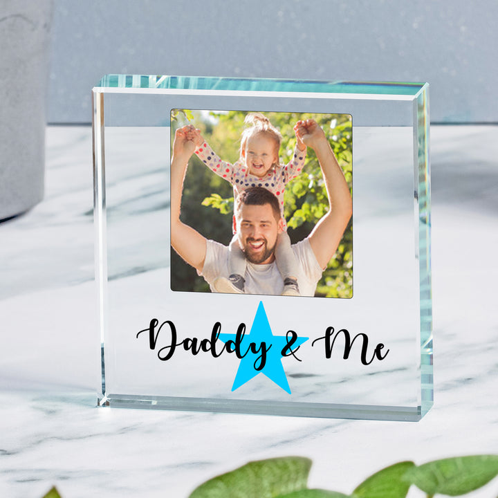 Personalised Daddy &amp; Me Photo Glass Token