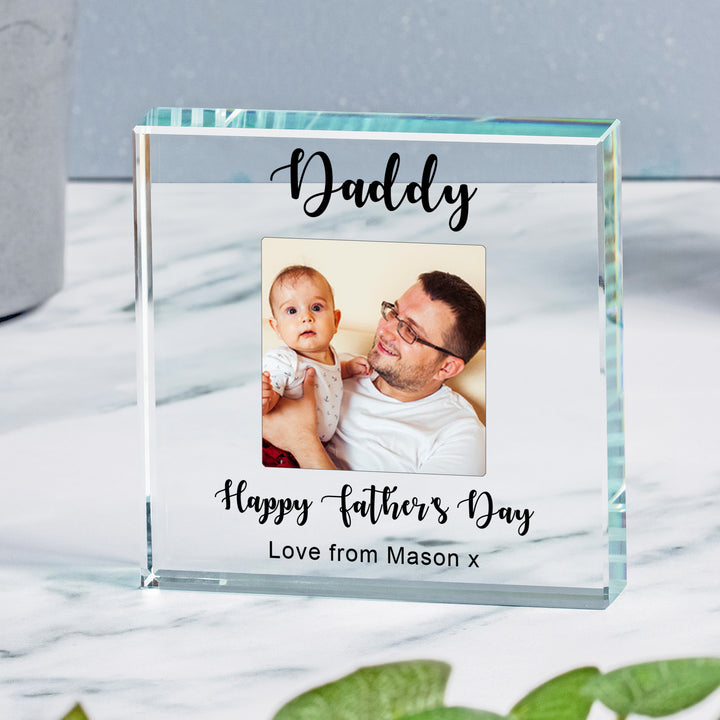 Personalised Father’s Day Photo Glass Token with Message