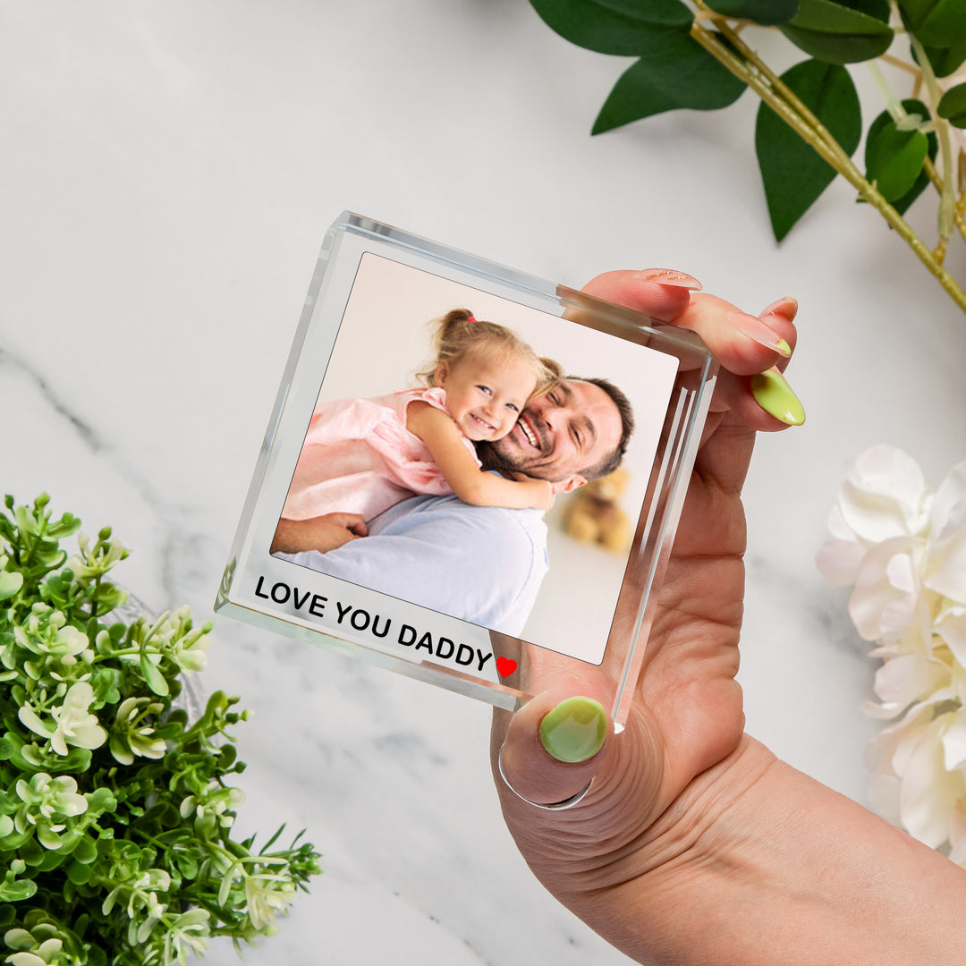 Personalised Love You Photo Glass Token