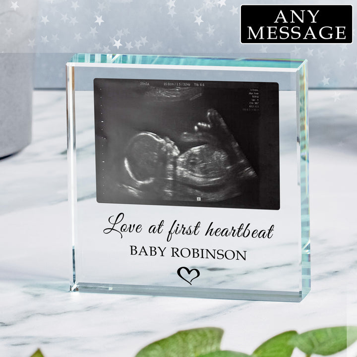 Personalised New Baby Scan Glass Token