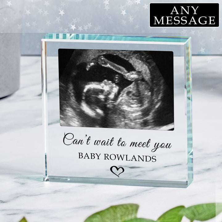 Personalised New Baby Scan Glass Token