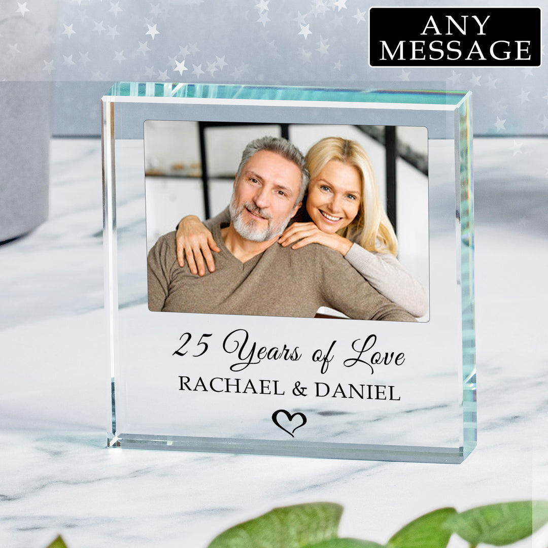 Personalised Anniversary Glass Token with Photo