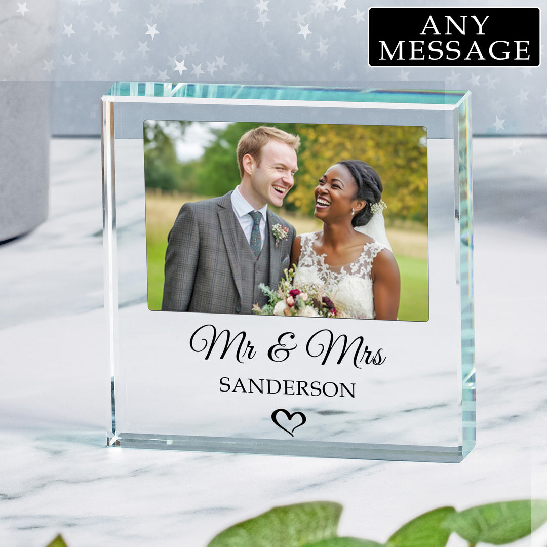 Personalised Wedding or Engagement Glass Photo Token