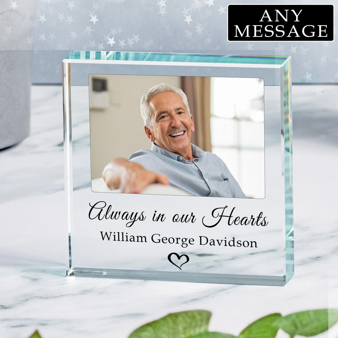 Personalised Memorial Glass Token with Photo