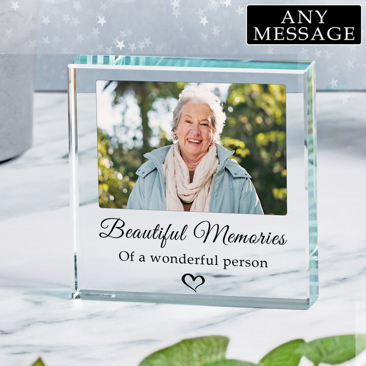 Personalised Memorial Glass Token with Photo