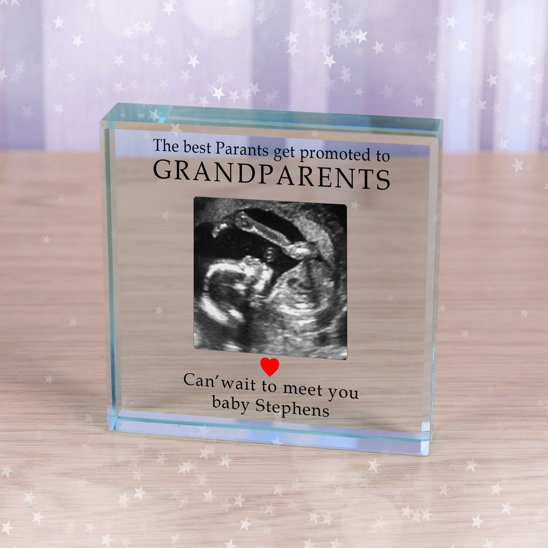 Personalised Promoted to Grandparents Glass Token