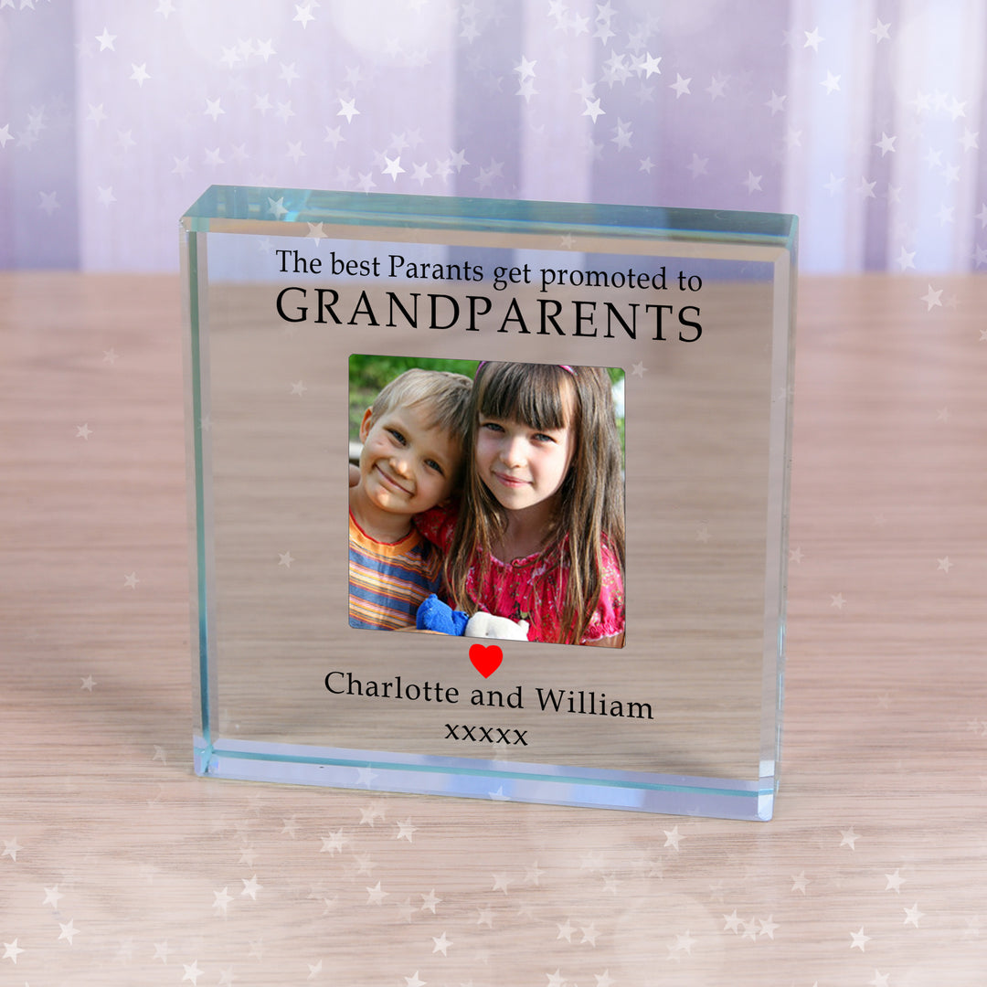 Personalised Promoted to Grandparents Glass Token