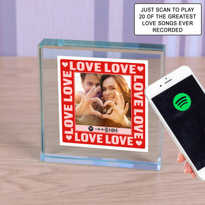 Personalised Love Songs Glass Token with Photo