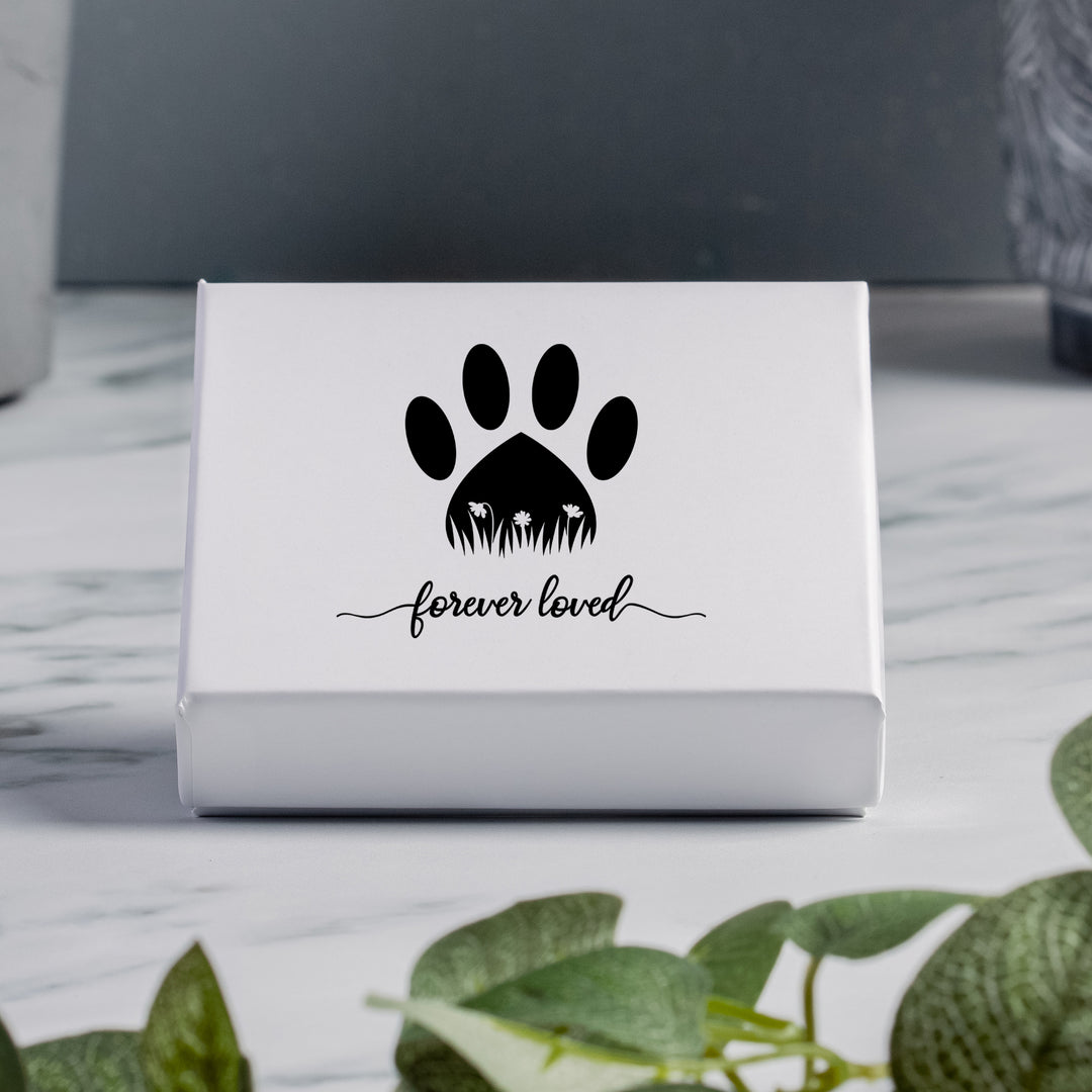 Personalised Paw Prints Glass Token with Photo