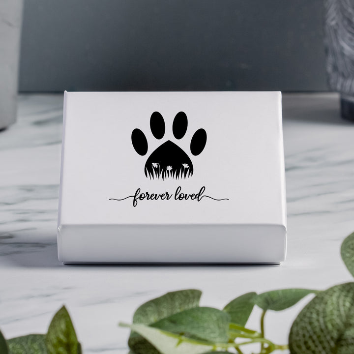 Personalised Paw Prints Glass Token with Photo