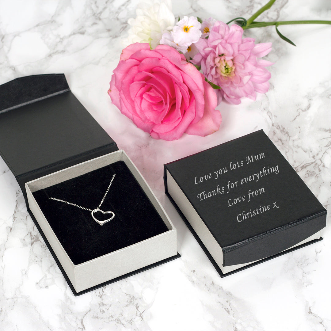 Personalised Sterling Silver Heart Pendant in Gift Case