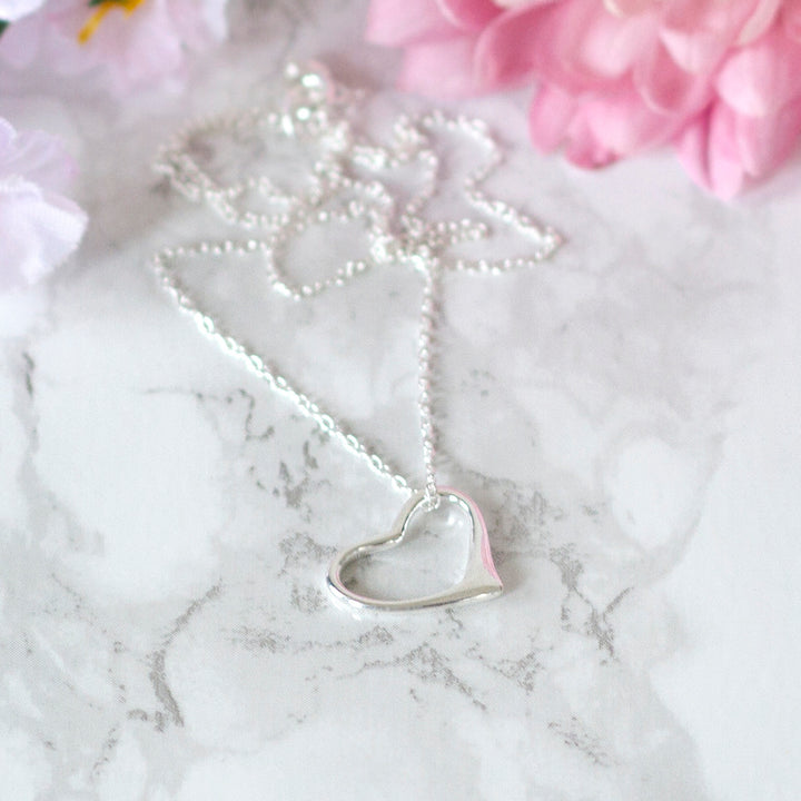 Personalised Happy Birthday Heart Pendant in Sterling Silver