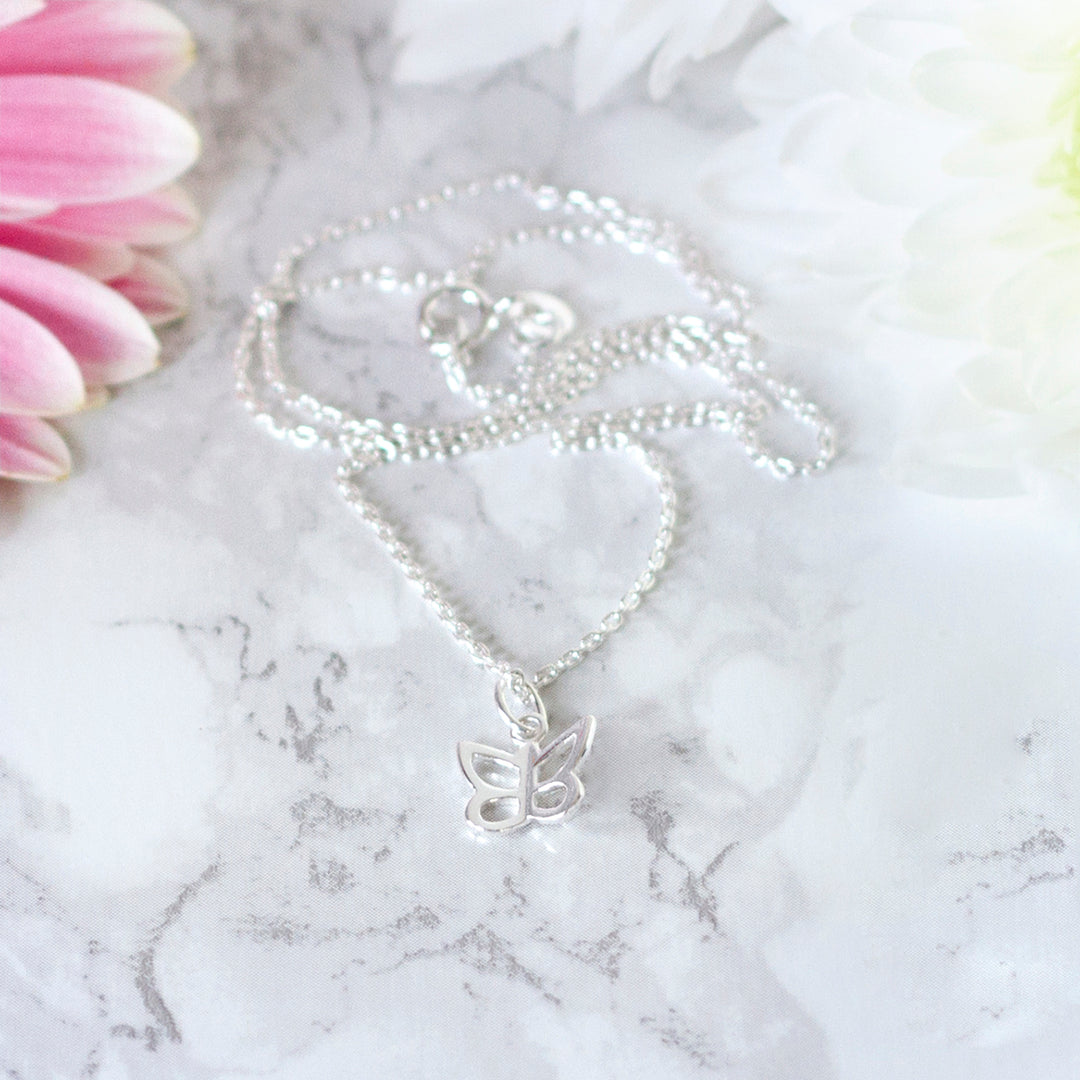 Personalised Sterling Silver Butterfly Pendant and Case