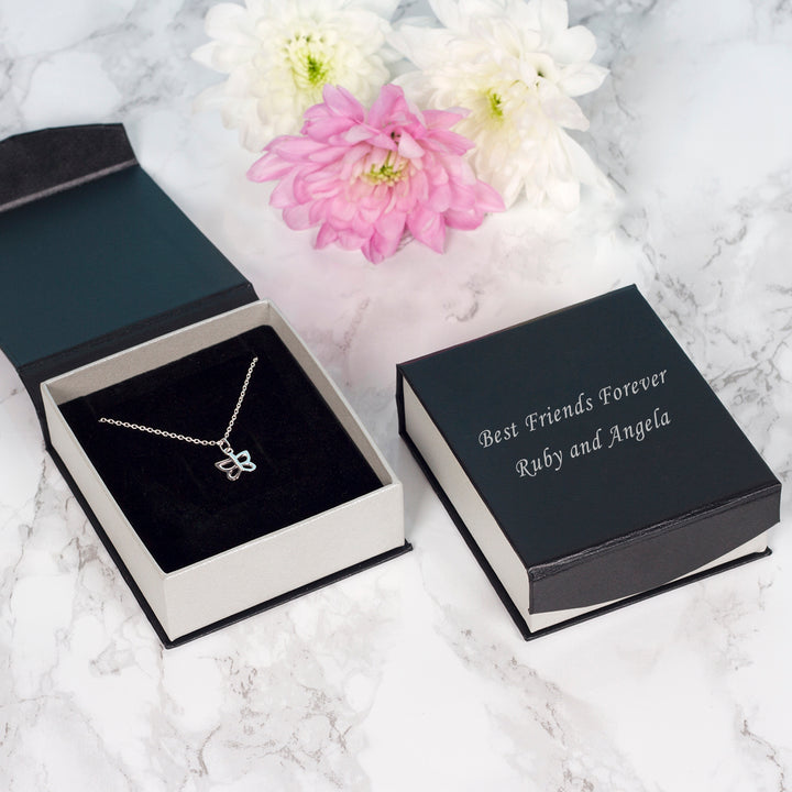 Personalised Sterling Silver Butterfly Pendant and Case