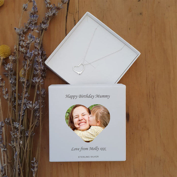 Personalised Photo Upload Heart Pendant in Sterling Silver