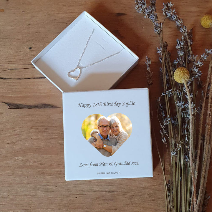 Personalised Photo Upload Heart Pendant in Sterling Silver