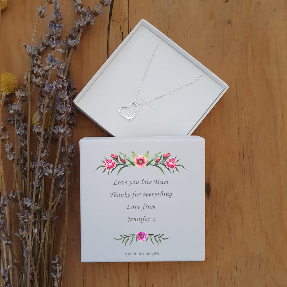 Personalised Sterling Silver Heart Pendant Necklace