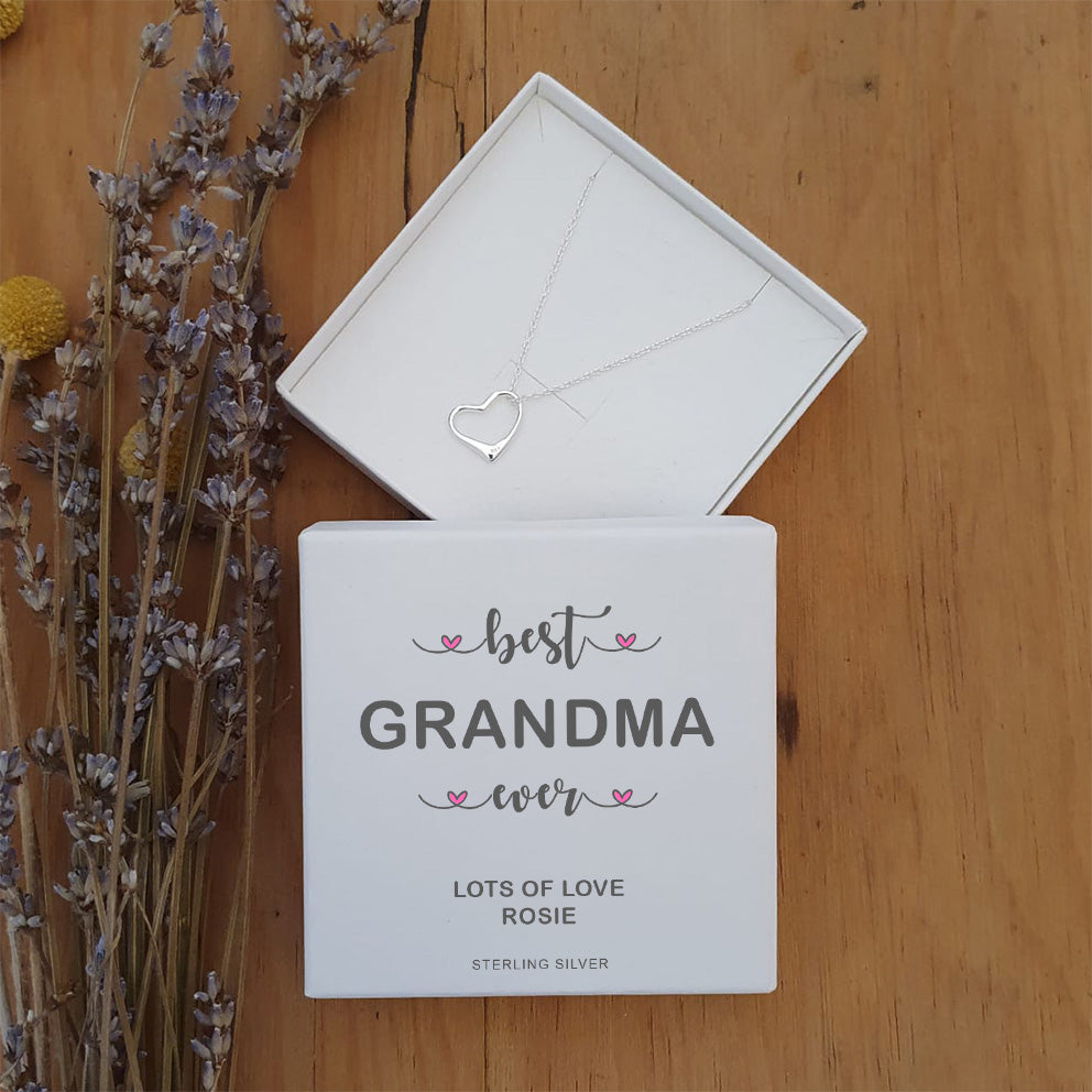 Personalised Best Ever Sterling Silver Heart Pendant Necklace