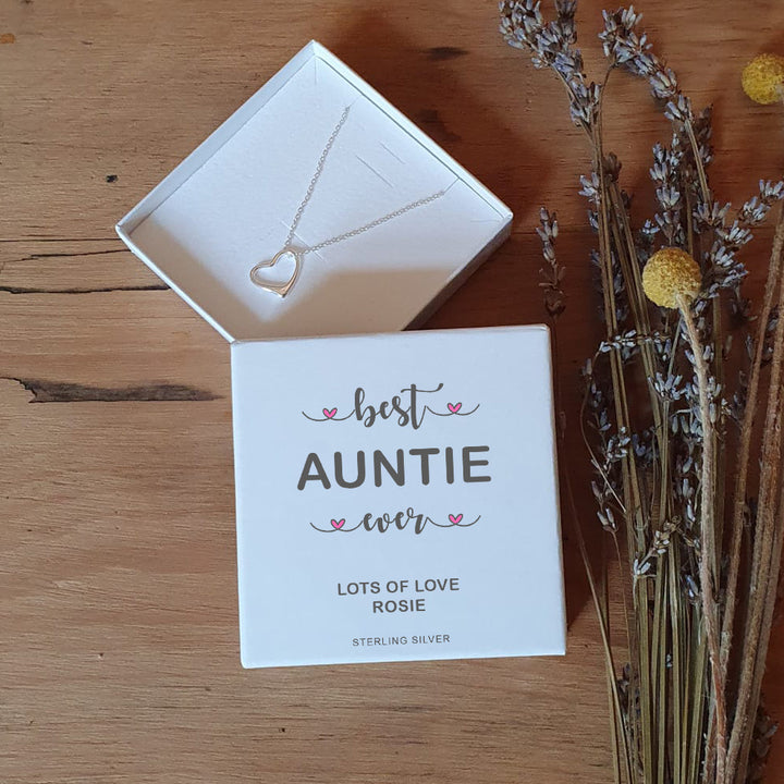 Personalised Best Ever Sterling Silver Heart Pendant Necklace
