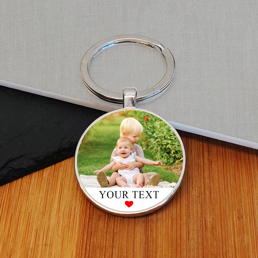 Personalised Photo Upload Keyring with Message