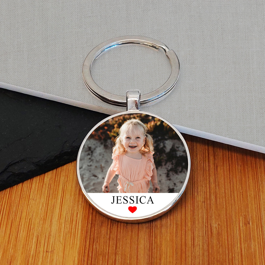 Personalised Photo Upload Keyring with Message